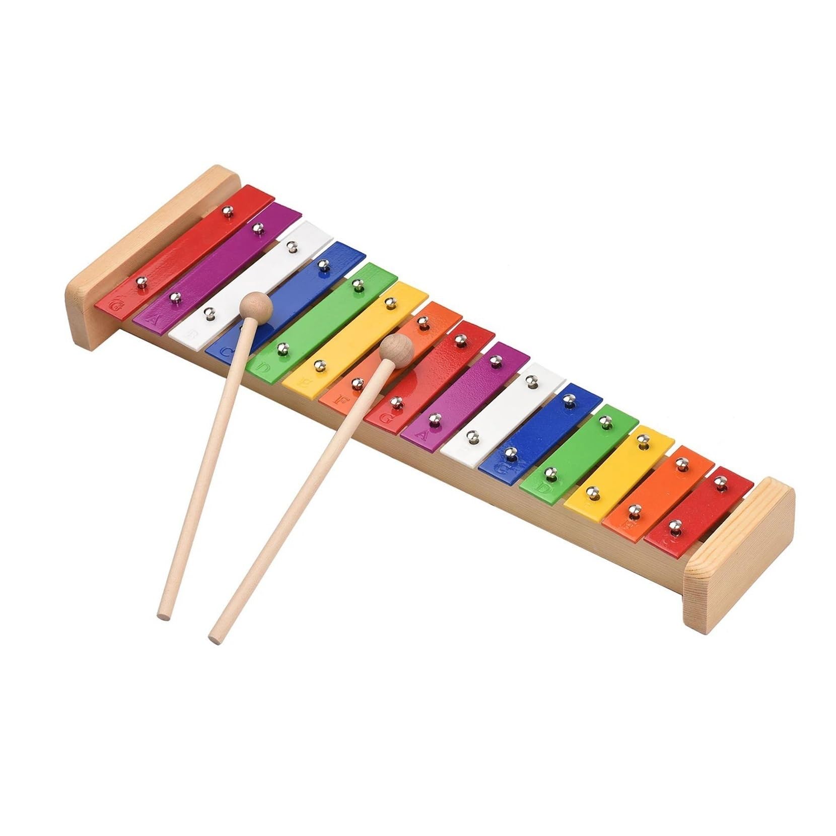 Ksylofon Muzyczny 15 Uwaga Glockenspiel Ksylofon Drewniana Podstawa Kolorowe Pręty Aluminiowe Instrument Muzyczny Prezent Perkusyjny Z 2 Młotkami