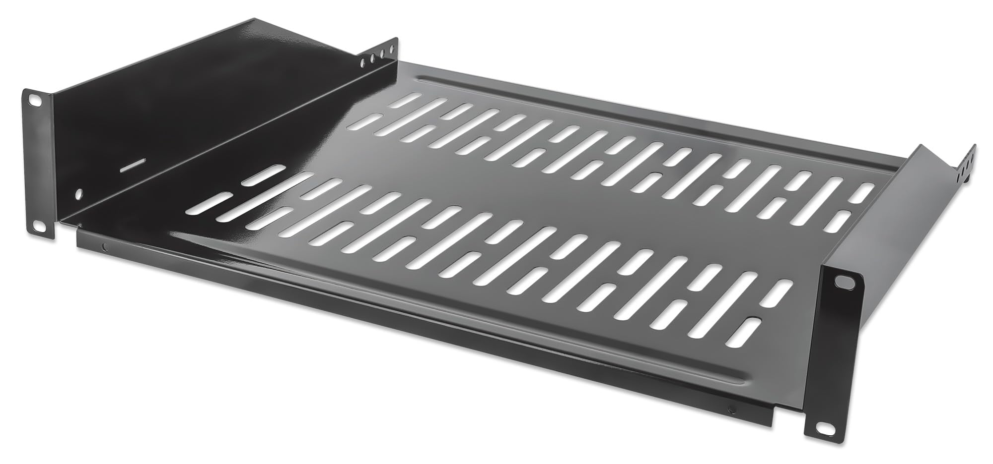 Intellinet Black/Grey 19" Cantilever Shelf. 2U. 2-Point Front Mount. 400Mm D