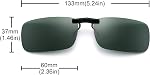 Rimless Rectangle Clip on Sunglasses Lightweight Polarized Eyeglasses Men Women