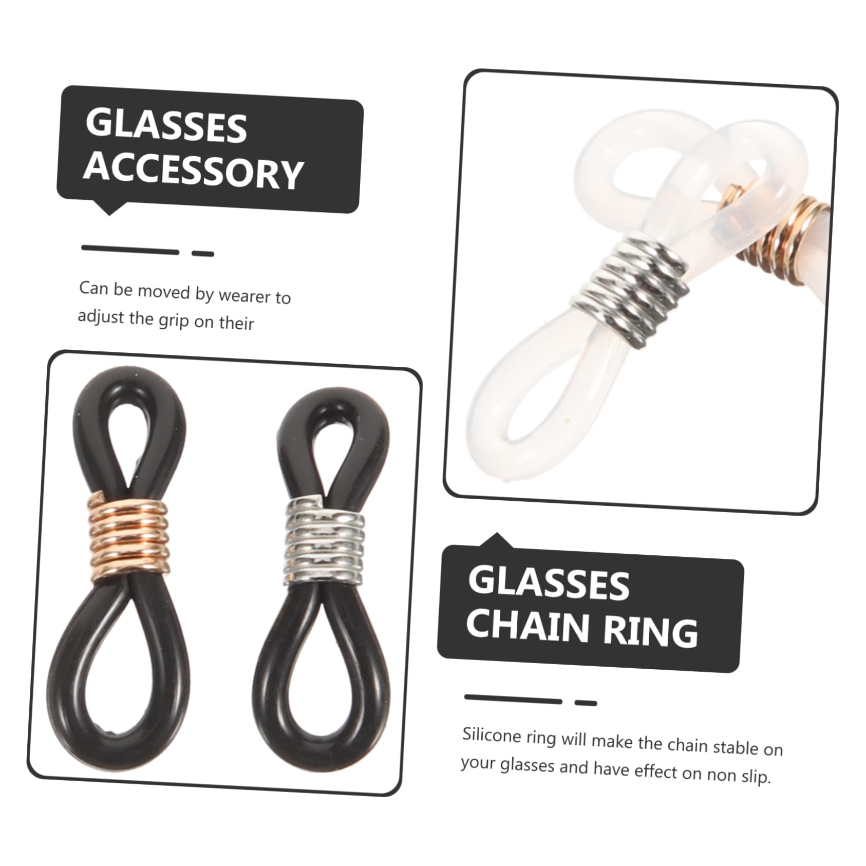 300pezzi Catena Per Occhiali Silicone Antiscivolo Con Anello Regolabile Per Accessori Occhiali Fashion e Resistente