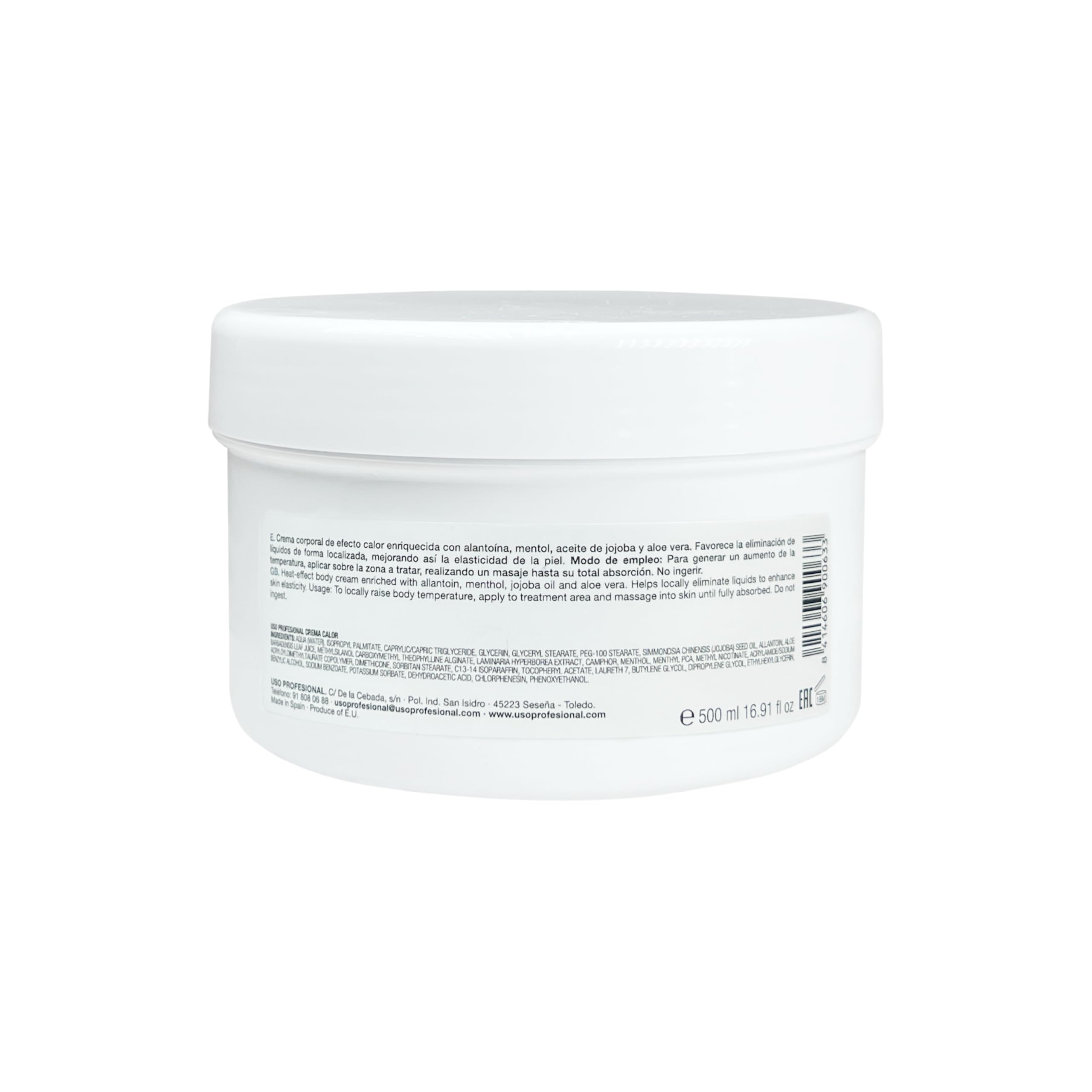 Crema Efecto Calor con Aloe Vera, Jojoba y Nicotinato de Metilo 2 x 500 ml