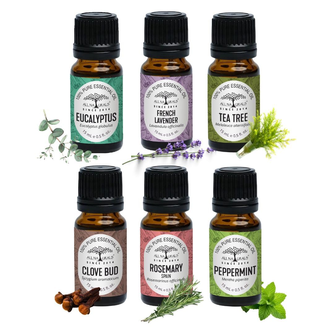 All Naturals “Health First” Essential Oils Set Diwali Gift – Lavender, Eucalyptus, Rosemary, Tea Tree, Peppermint, Clove | 100% Pure & Natural Aromatherapy Oils – For Health, Immunity & Relaxation | Undiluted, Lab Tested, Therapeutic Grade – 15mL x 6-image-39