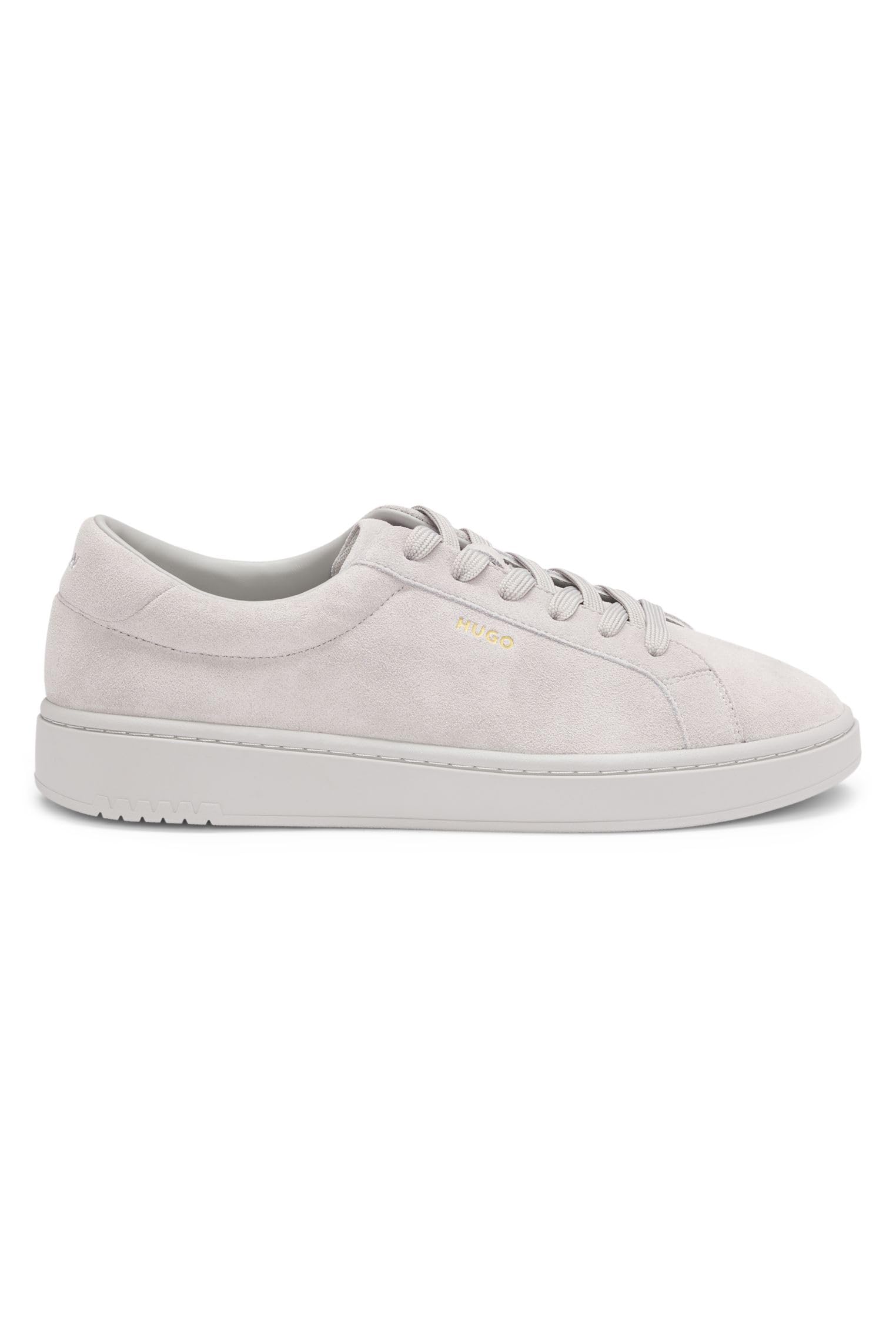 HUGO Mens Neston Tenn Suede Trainers with Gold-Tone foil Logo Size 12