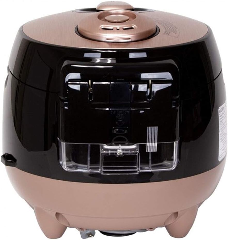 Back view of the Cuckoo CRP-M1077S Electric Pressure Rice Cooker showing the water collection tray