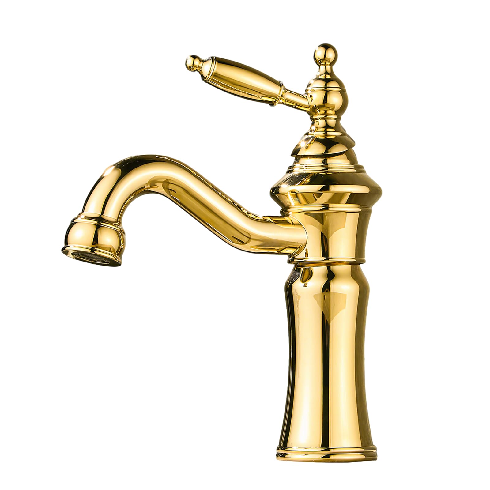 Robinet mitigeur lavabo rétro en laiton titane avec bec pivotant 360°