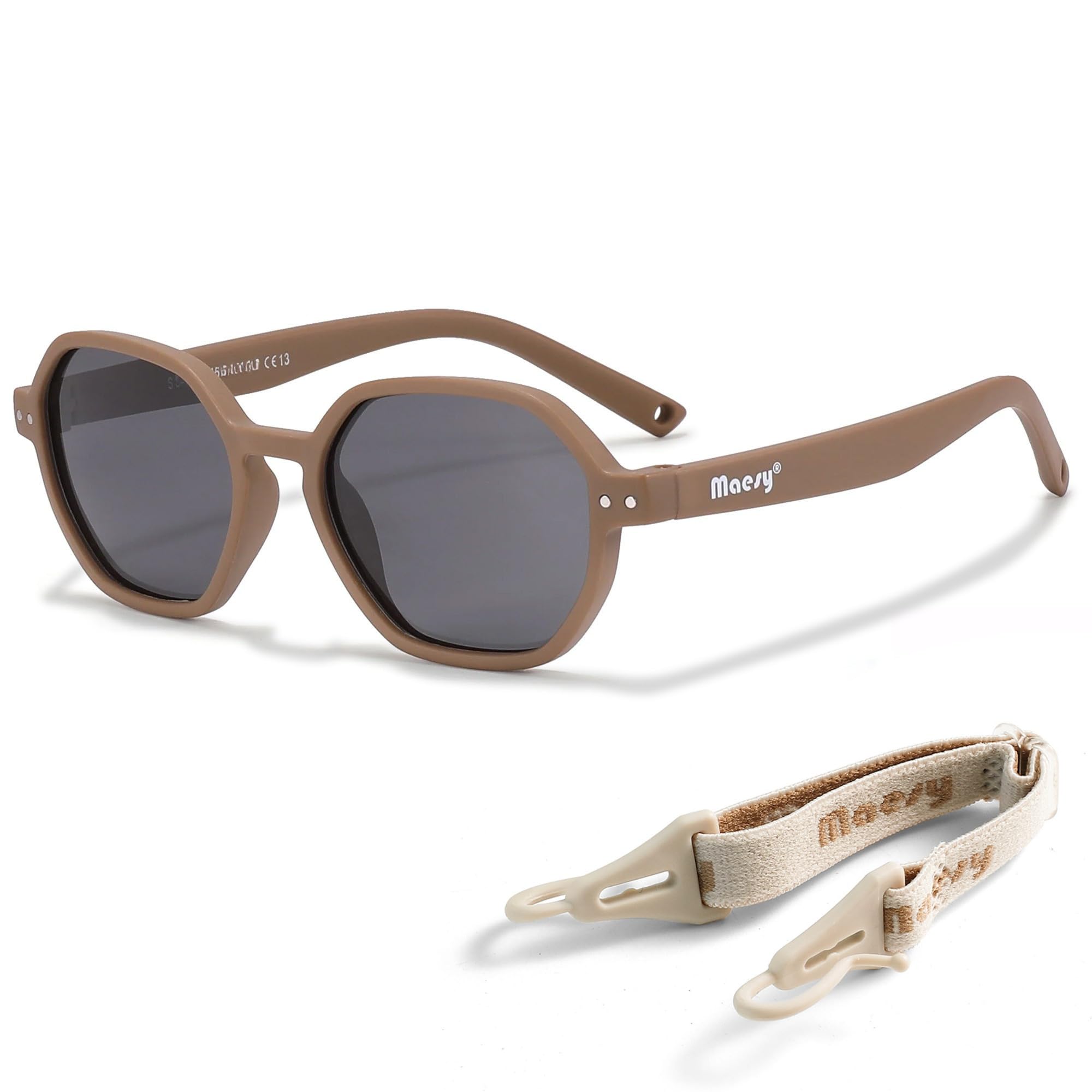 Lunettes de Soleil Bébé et Tout-Petit - 1-3 Ans - Protection UV400 Polarisée - Cadre Flexible et Pliable - Bande Élastique Réglable - Lunettes de Soleil Sûres et Confortables - Yana