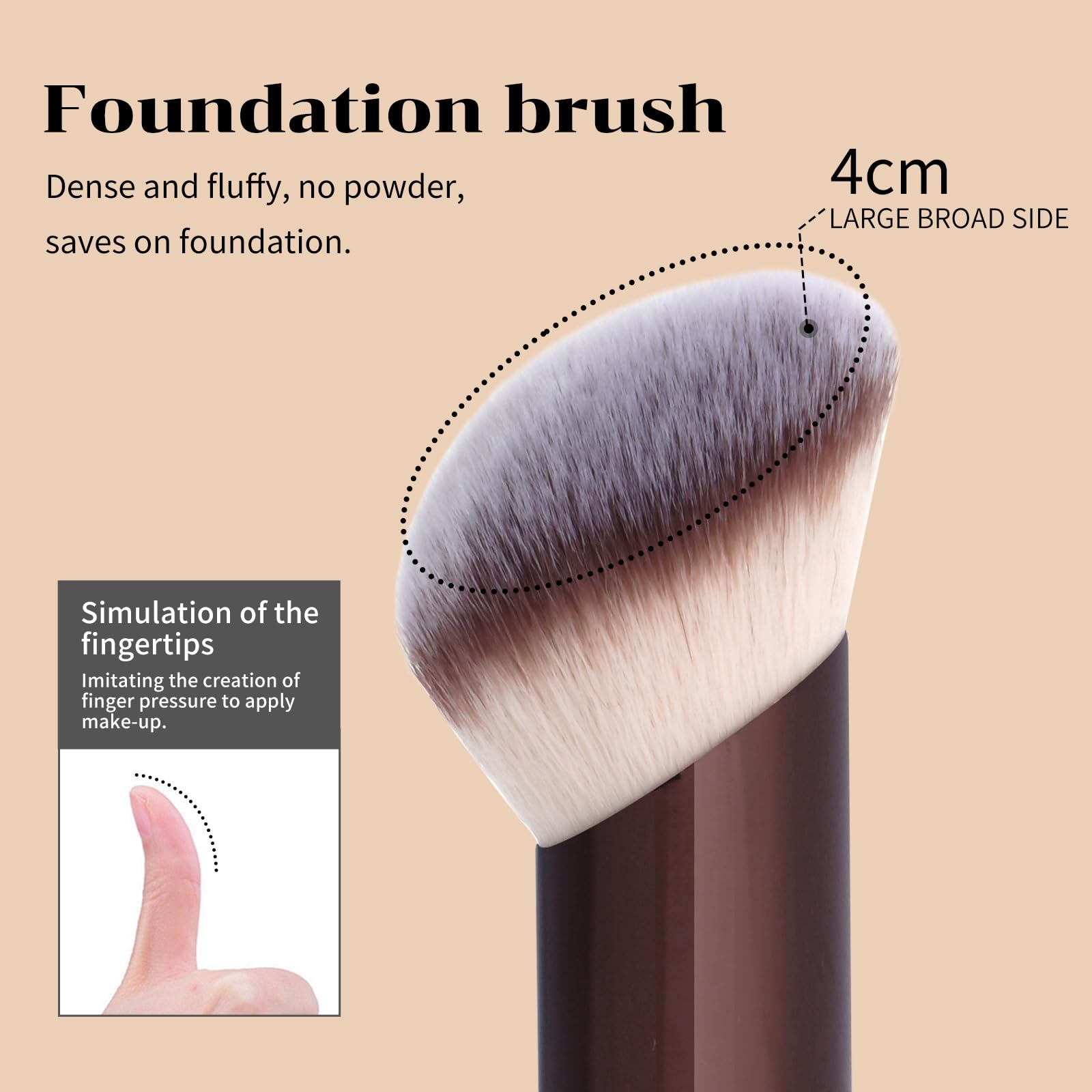 MAANGE Set di 7 pennelli da trucco kabuki double face, pennelli per contouring, fondotinta, cipria, correttore, crema, cosmetici, bronzer, blush, lucidatura, strumenti per il trucco (caffè)