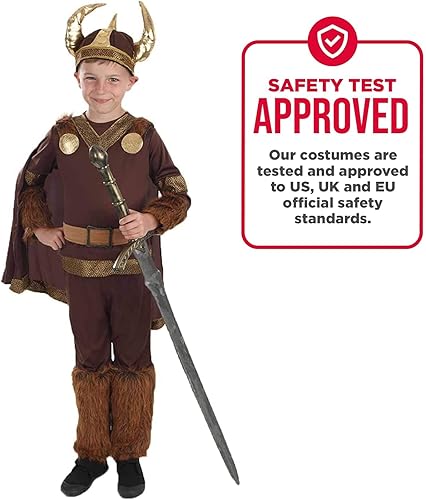 Miniatura 5 de Disfraz de vikingo de Fun Shack para niños, medieval y histórico, disfraz de Halloween para niños, disponible en tallas M, L, XL'