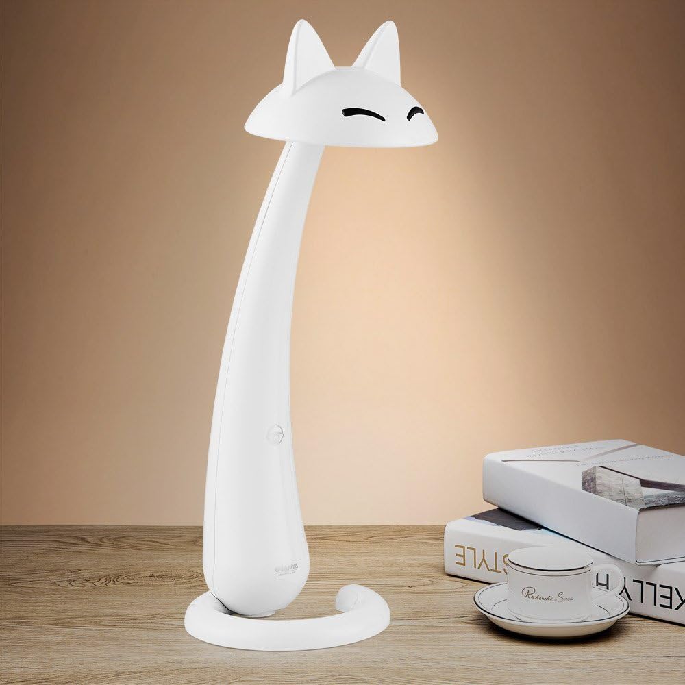 L5308WH Uniware Professional Children LED Desk lamp, Dimmable LED Light, Unique Civet Design,Flexiable Tail, Perfect Gift,Long Lasting,8 W (White) for Kids, Christmas Gift, Birthday Gift