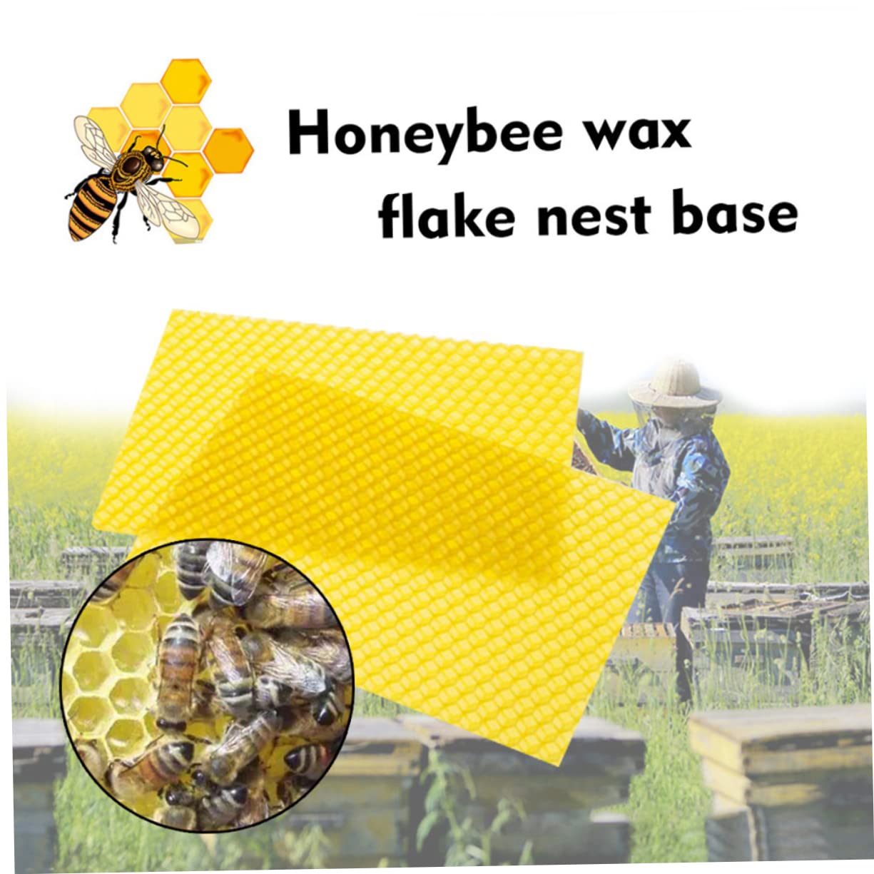 Fogli Fondazione Gialli 30 Pezzi in Cera d Api per Api | Fondazione Nest Beeswax, Forma Semplice, Accessori Favo, Costruzione Rapida del