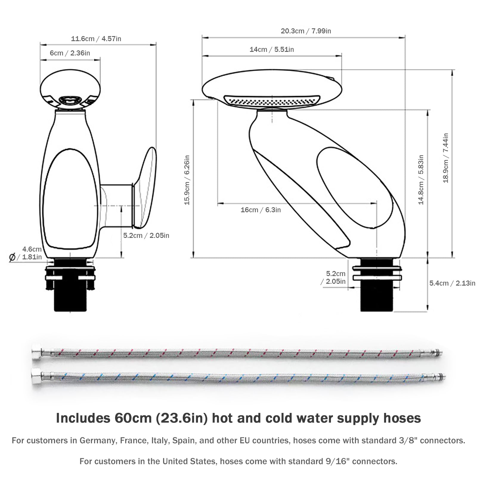 Wasserhahn Bad Ausziehbar mit Mehrfarbige Beleuchtung, 4 Modus, 360° Drehbar Ausziehbar, Keramikkartusche, Badezimmer Armatur mit 3/8 Zoll Anschluss (Mattschwarz)