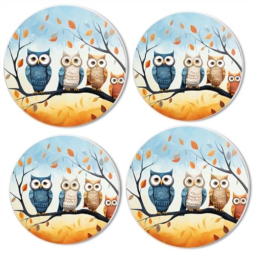 Bahomeck Owls Family Burner Covers