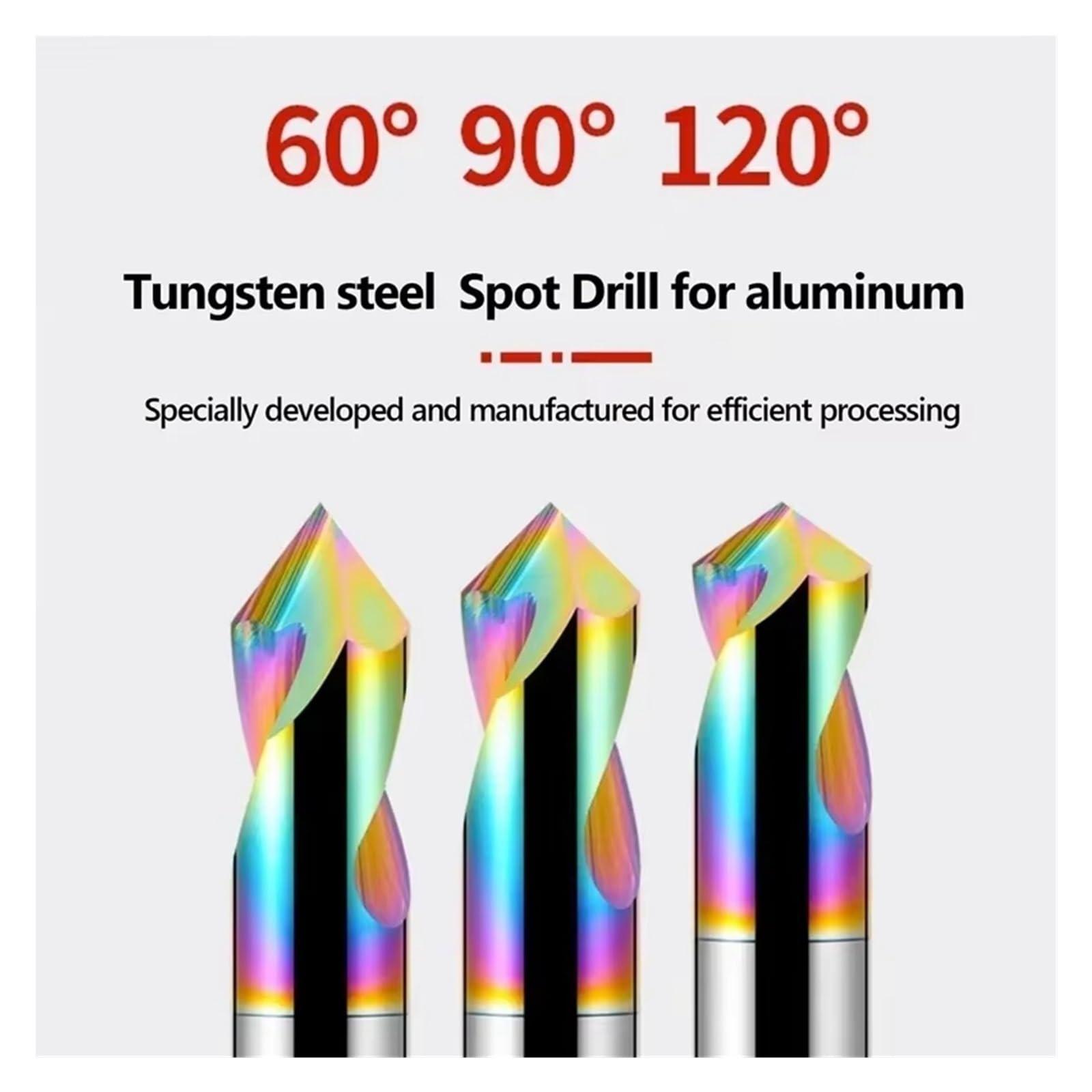 Fresa per smussatura in acciaio al tungsteno con rivestimento in alluminio, strumento per la creazione di fori CNC in carburo, trapano punto HRC65 (10 pezzi, 12 x 75 x 120 gradi)