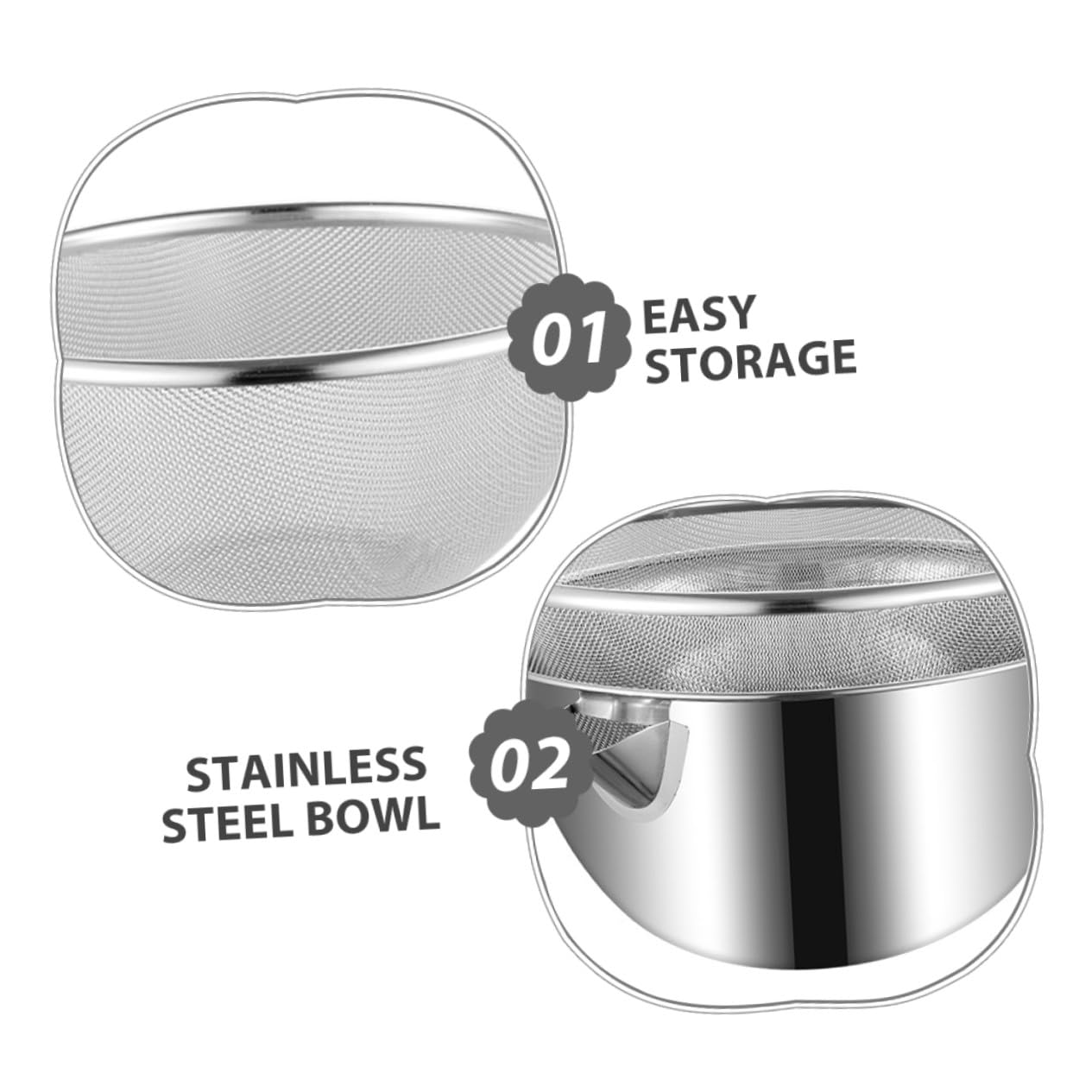 SOIMISS Cuencos Para Hornear Lavabo De Cocina Escurridor De Acero Inoxidable Lavabo De Cocina Grande Para Alimentos De Acero Inoxidable Para Verduras