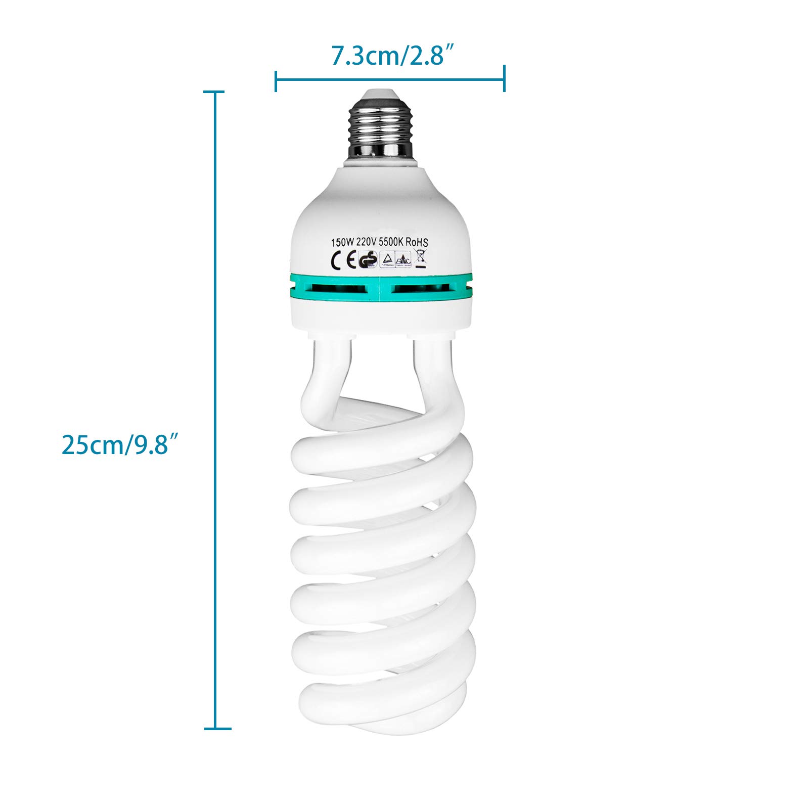 Kit di luci fisse per studio fotografico, con 3 lampade da 150 W, 5500 K, supporto per luce, attacco E27 e paralume per fotografia di prodotti, fotocamera, foto alla moda, YouTube, video