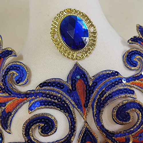 2Pcs Large Sapphire Sequins Flower Applique Patches Clothing Diy Embroidery Sticker Blossom #TOP3