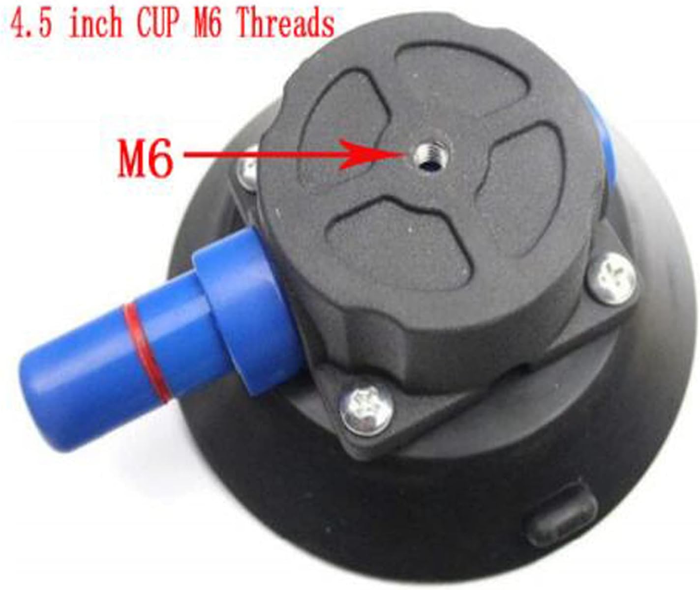 M6 Threaded Vacuum Sucker Small Hand Pump Glass Suction Cup Glass Suction Tool (4.5 inch)