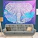KHKJ Jouez à l'éléphant d'art Arc-en-Ciel Indien Mandala Tapisserie tenture Murale bohème Gitane Tapiz Sorcellerie Tapisserie A4 200x150 cm