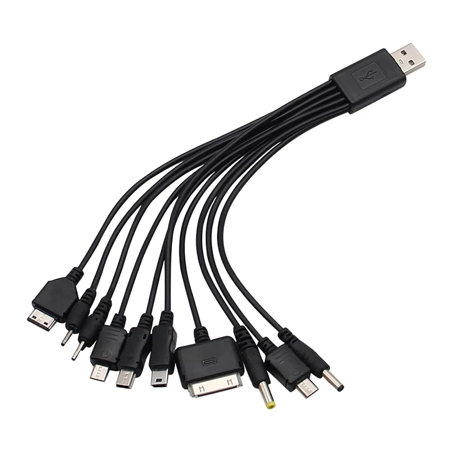 Black 20cm 10 in 1 Universal USB Cable, Multiple Universal Charging Cable for Cell Phones Blutooth Earphone Speaker Adapter, Data USB Cables Cables and Interconnects