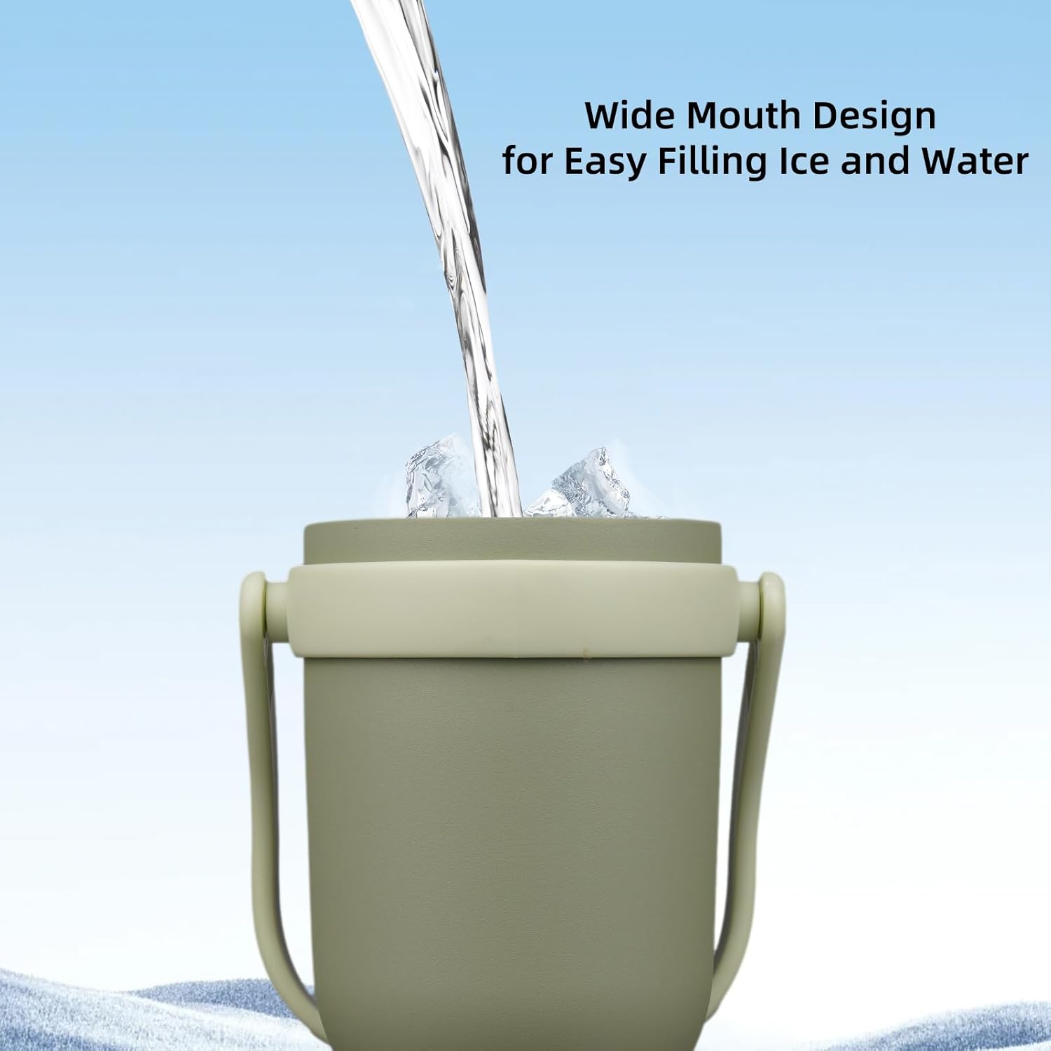 BJPKPK 40 OZ Insulated Travel Tumbler with Handle and Straw, Stainless Steel Water Bottle, Double Wall Vacuum Insulated Mug, for Work, Car, Travel, Forest Green - Image 6