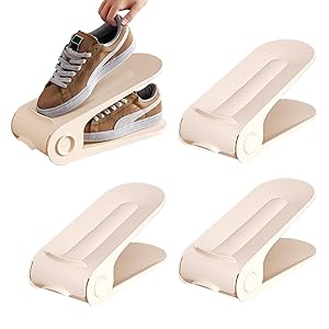 Apilador de zapatos ajustable – Organizador de zapatos de armario de doble capa – Organización de ropa y armario para pared, , gimnasio, puerta de piso, garaje, tocador, entrada, cama