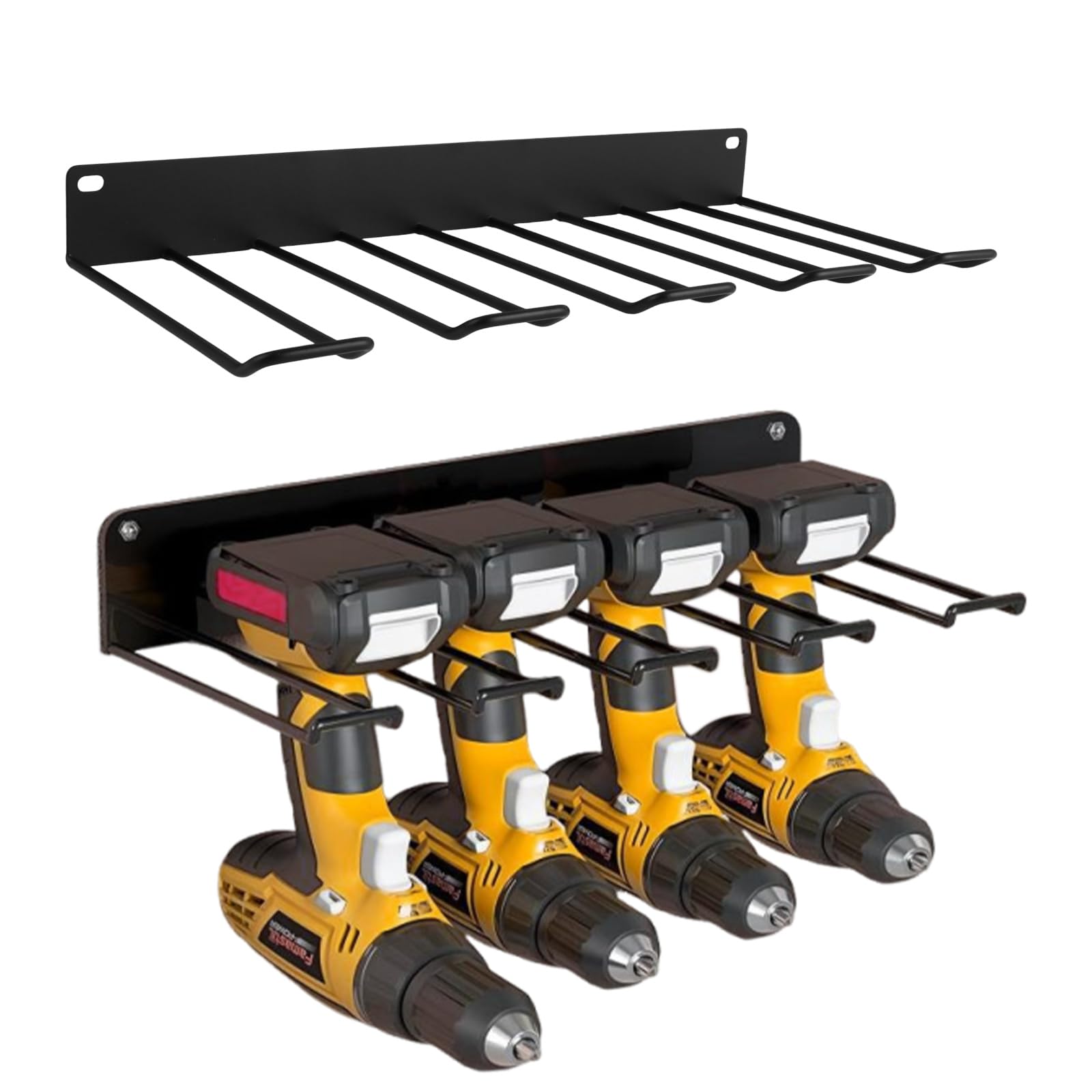 Rangement outils mural garage lot de 2 supports noirs pour atelier et jardinage