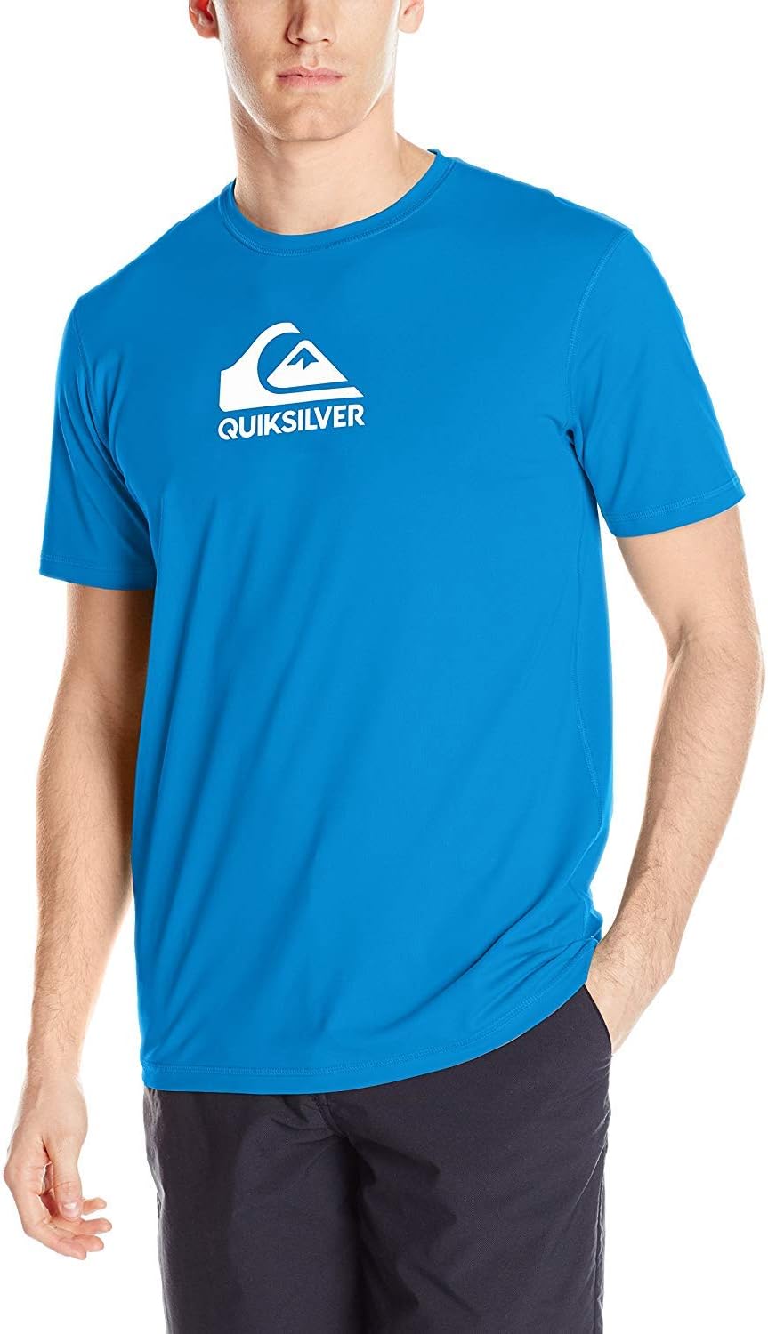 Quiksilver Men's Standard Solid Streak Short Sleeve Rashguard Swim