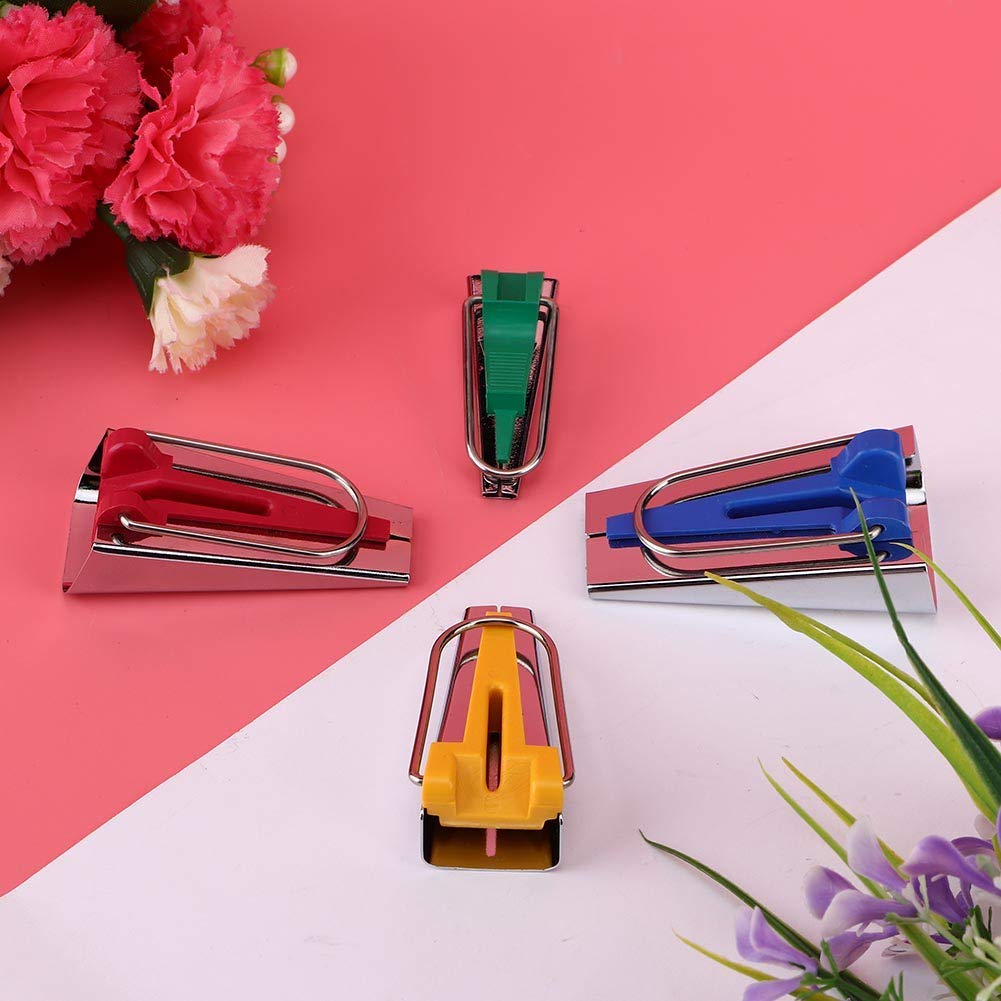 Kit Couture Biais – 4 Tailles 6 à 25 Mm – Pince à Biais, Clips, Alêne – DIY, Patchwork, Mercerie