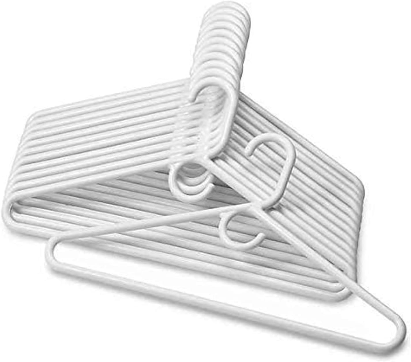 Plastic Hangers HD Heavy Duty, 40 Pcs. White Color, Made in USA, 3/8” Thickness, Durable, Tubular, Lightweight, for Clothes, Coat, Pants, Shirts, Dress, TINEFF, Free and Quick delivery. from USA