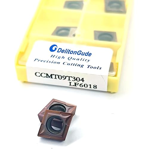 10pcs CCMT09T304 CNC Lathe Indexable Solid Carbide Milling Turning Insert for The Finishing of Steel and Other Metal (CCMT09T304 LF6018)