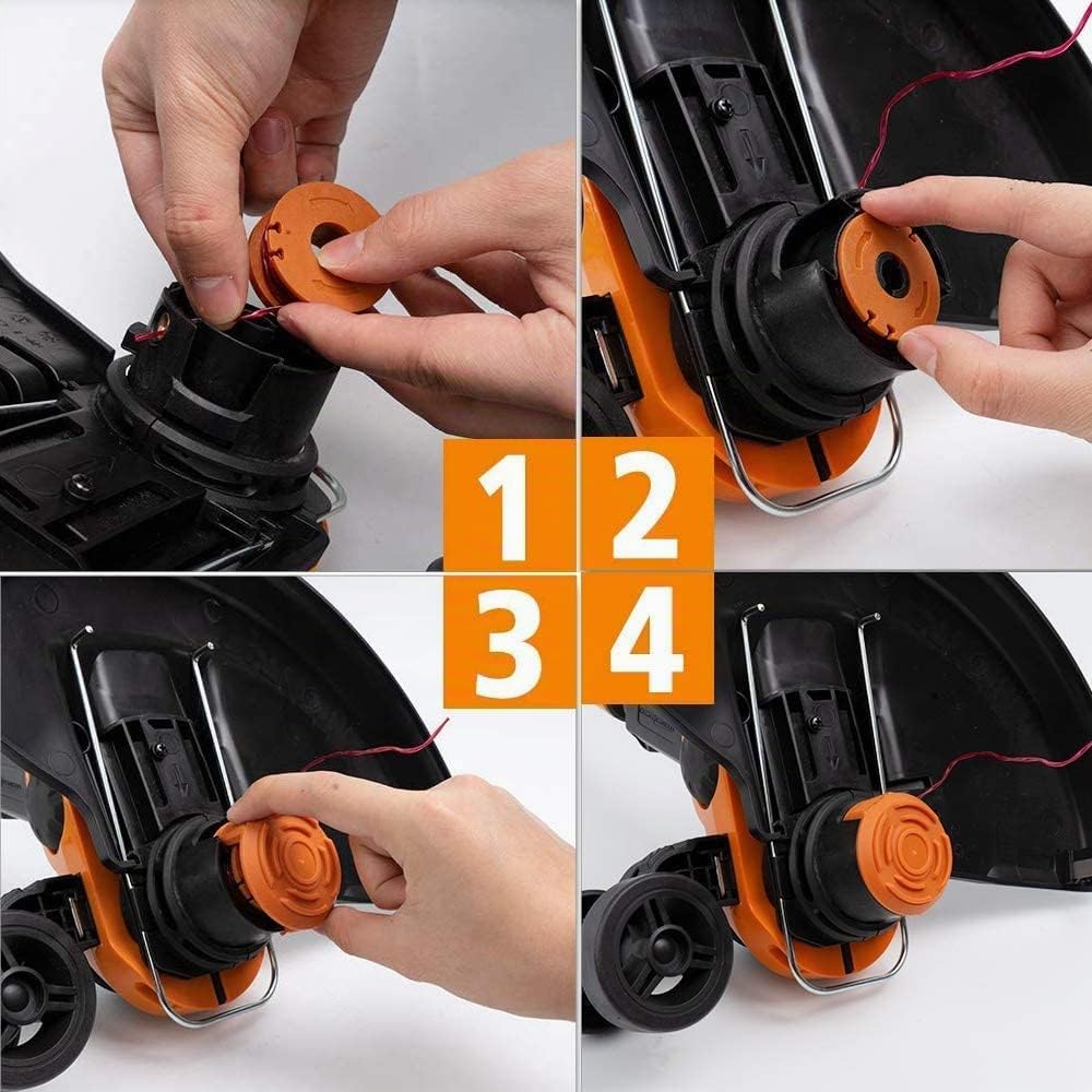 WORX W0007 - Cortabordes para cortabordes WORX WG118E y WG119E | Bobina de hilo de repuesto resistente con 2 x 5 m de longitud y 1,65 mm de diámetro