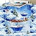 Produktbild HGFHGD Badezimmer Flur Fliesen 3D Wandbild Weihnachtsbaum Schneewelt Weihnachtsmann Bodenaufkleber PVC Selbstklebende Tapete