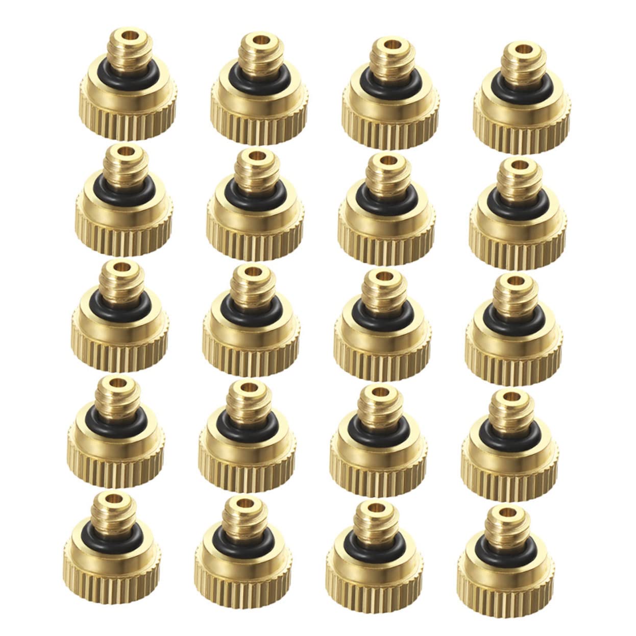 BESPORTBLE Brass Misting Nozzles 20pcs Set 0.3cm Atomizing Nozzle Low Pressure Misting Sprayer for Garden Humidificati