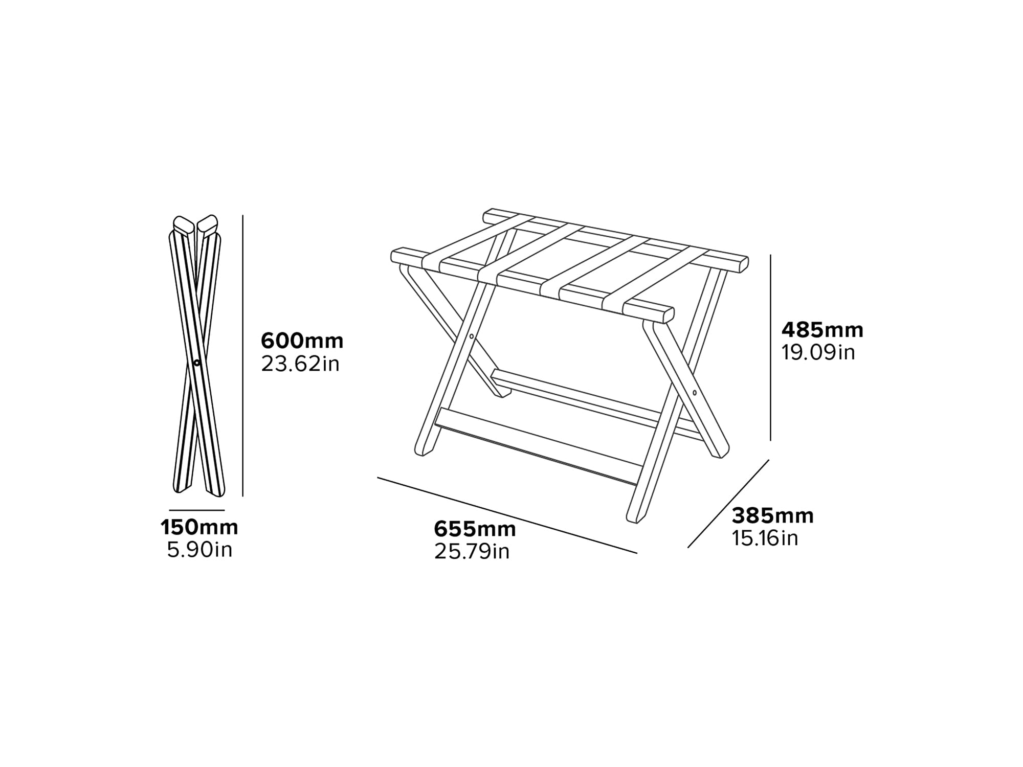 Corby York Gepäckträger aus Holz, Buche