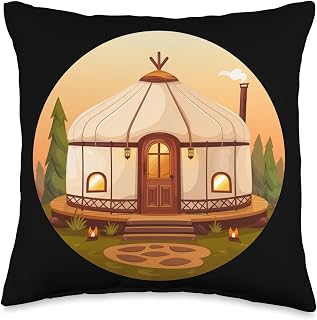 Yurt Tent Ger Tent Camping Yurt Camping Ger Mongolian Yurt Throw Pillow