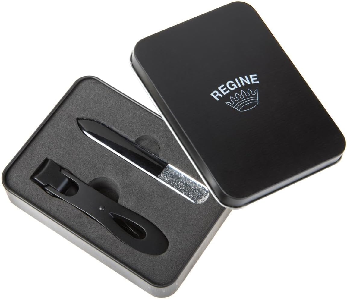 3pc Nano File Set: Professional Heavy Duty Glass Nail Files with Case Kit - Reusable Crystal Fingernail Manicure and Pedicure Tools for Men, Women, and Adults (Emerald Shimmer)