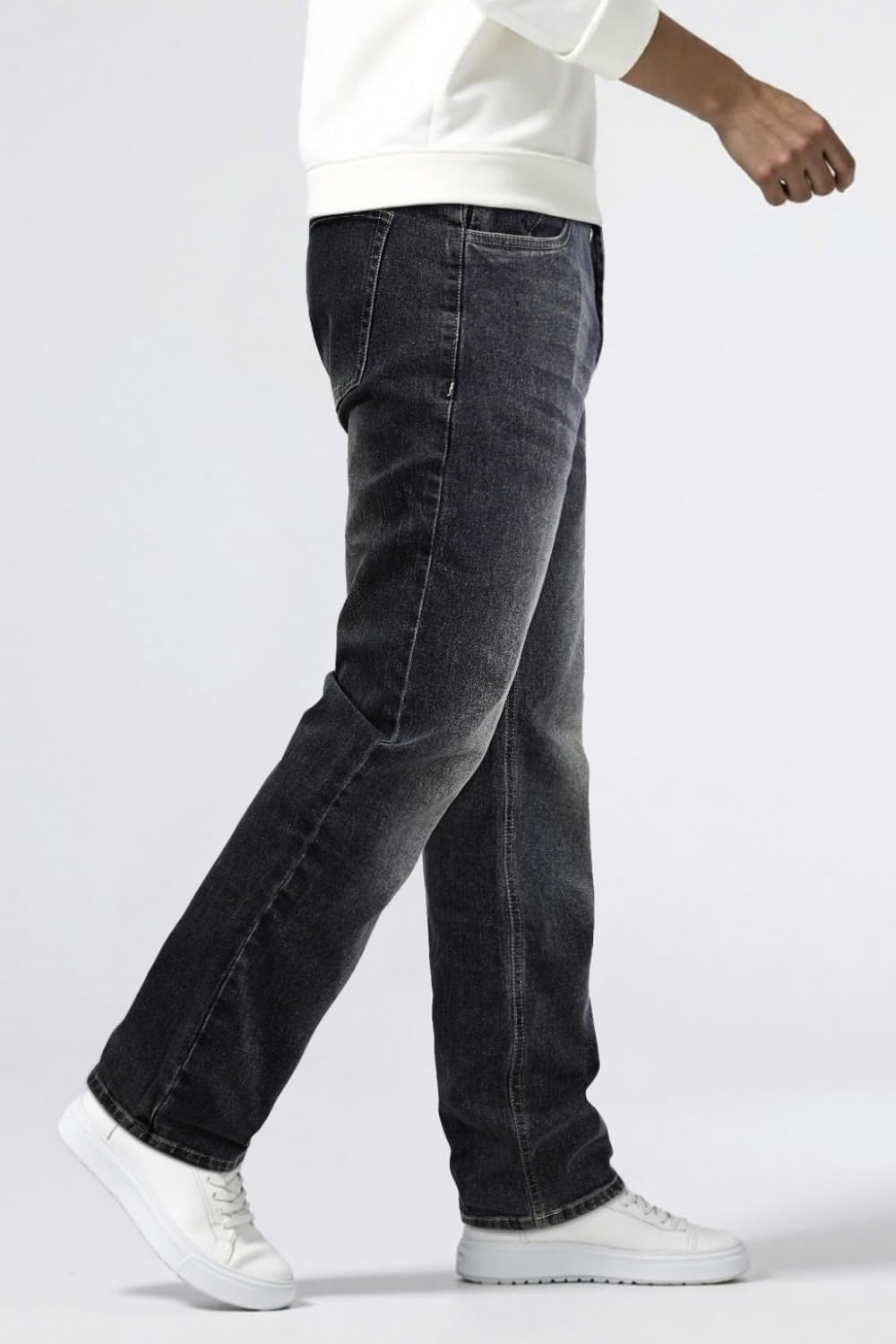 Heyfanee Mens Jeans Relaxed Fit Stretch Denim Jeans for Men Straight Leg Comfort - Image 5