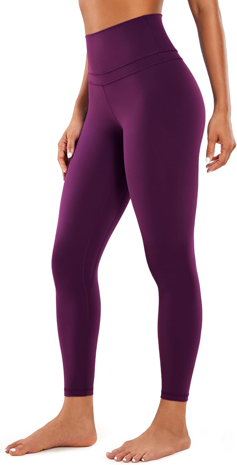 CRZ YOGA Womens Naked Feeling Workout 7/8 Yoga Leggings - 25 Inches High Waist Tight Pants (Medium Plum Magenta) Thumbnail