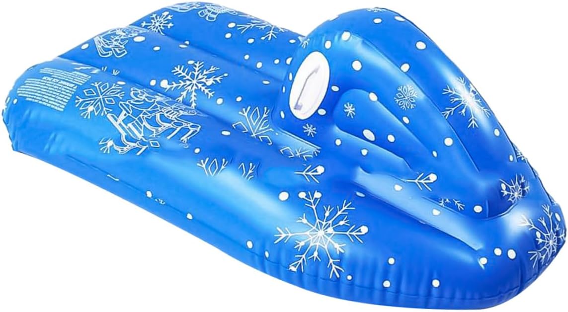 Inflatable Snow Sled for Cold-Resistant PVC Winter Skiing Tube with Sturdy Bottom Portable Outdoor Snow Tube for Sledding
