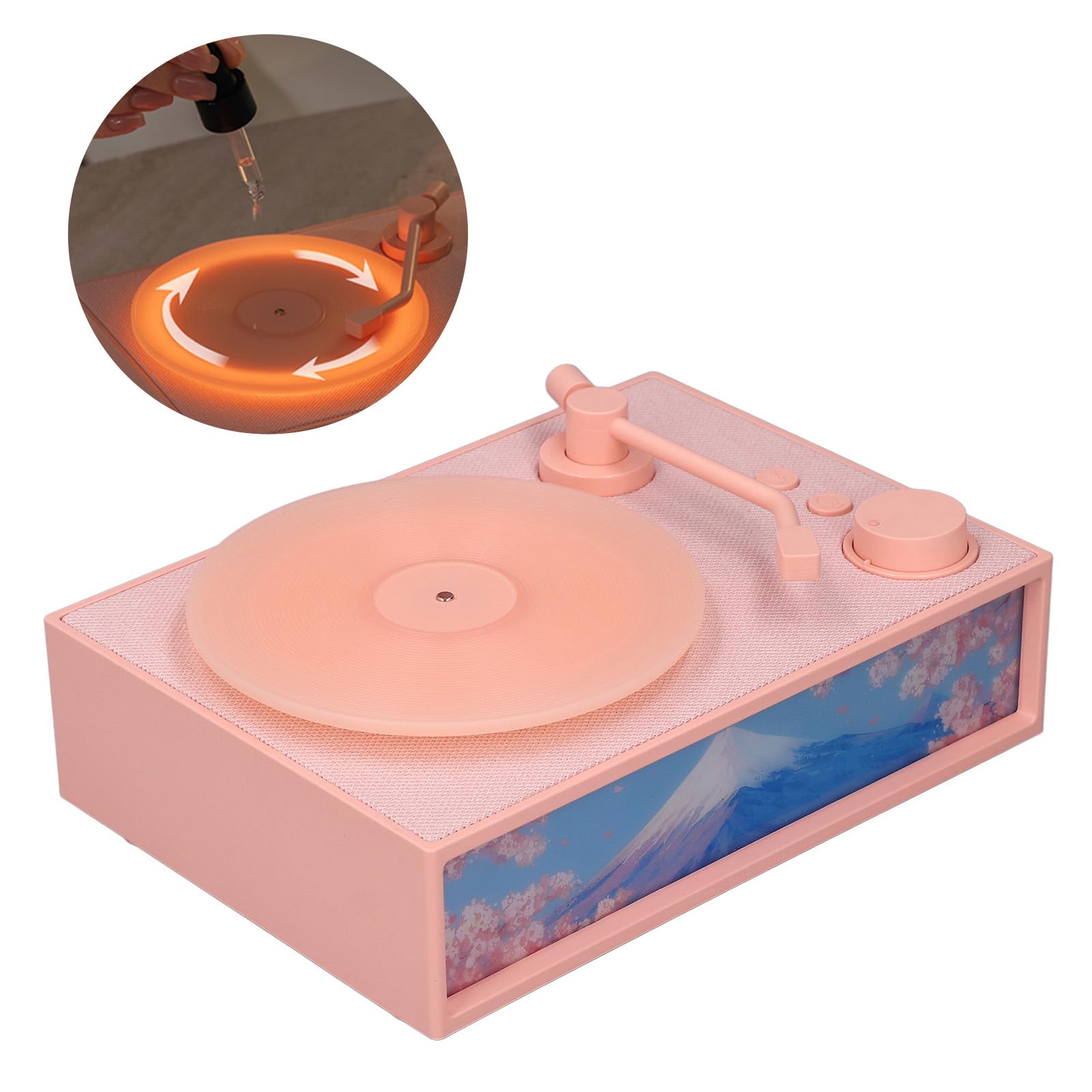 Lampada da Comodino retrò con Altoparlante Bluetooth e Luce Ambientale, Supporta Schede di Memoria da 32 GB per il Relax e il Sonno a casa. (Rosa)