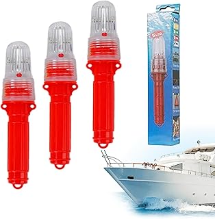 Boat Flares(3PCS), 2025 Upgraded Electronic Boat Flare Coast Guard Approved, Waterproof Boat Safety Kit Emergency Signals for Fishing Nets, Buoys, Boats