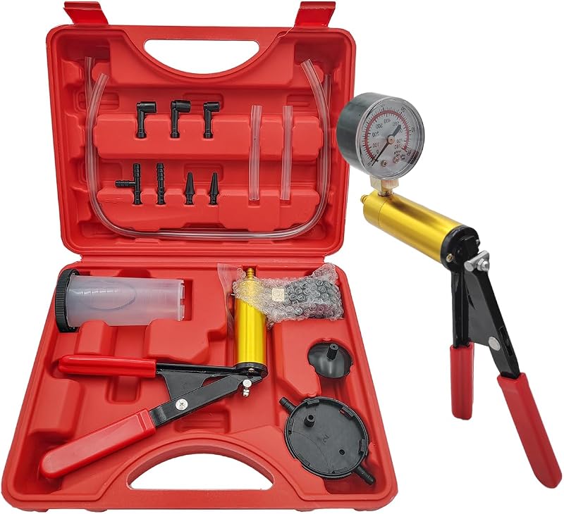 Kit de Sangria de Freios com Bomba de Vácuo Manual e Manômetro SHMZK