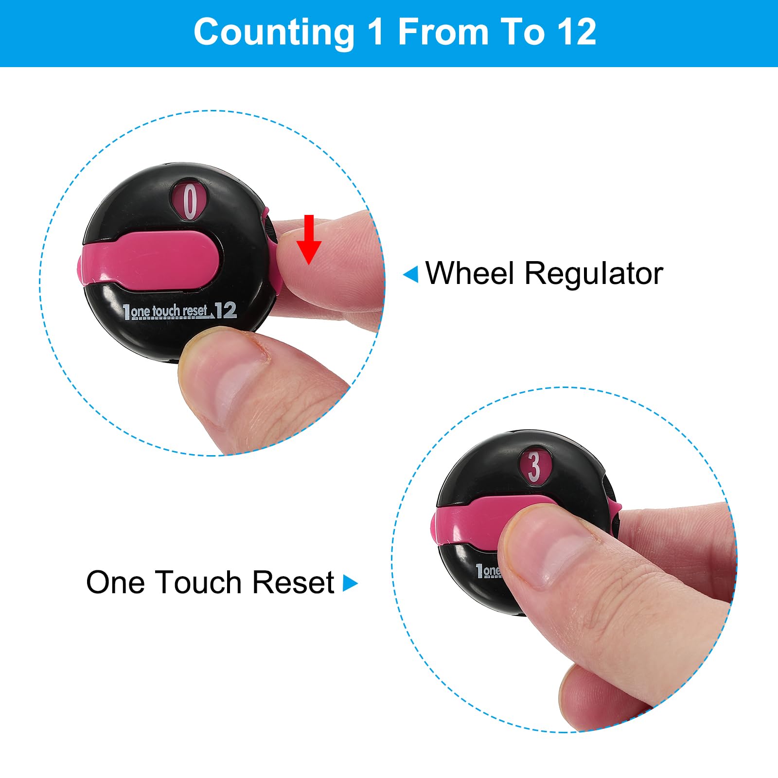 PATIKIL Golf Score Counter, 3 Pack Mini Golf Shot Stroke Attachment Counter Clicker Clip for Golfers Glove Bag Hat Black Red - Image 3