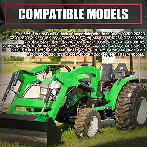 Viagl 2 Pack Tractor Bucket Hooks 5/16" Bolt On Grab Hooks And 2" Receiver Compact Tractor Bucket With 1/2" Shackles, D Rings Grab Hooks Tow Hook Mount, Work Well For Tractor Bucket, Rv, Utv, Truck #TOP5