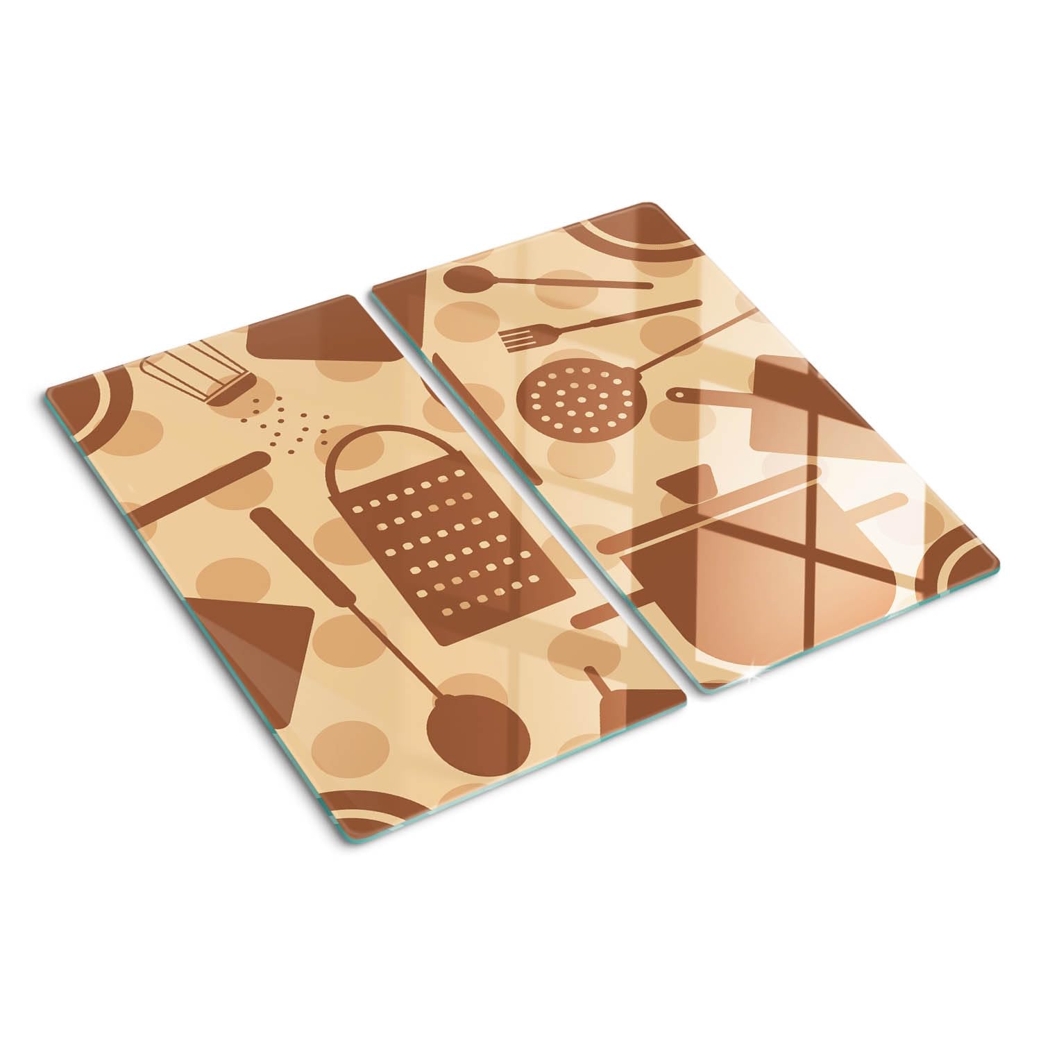 Tulup Planche À Découper - 2x30x52cm - Protection Plaque Induction Cuisson Tapis de Découpe Verre Trempé - Ustensiles De Cuisine