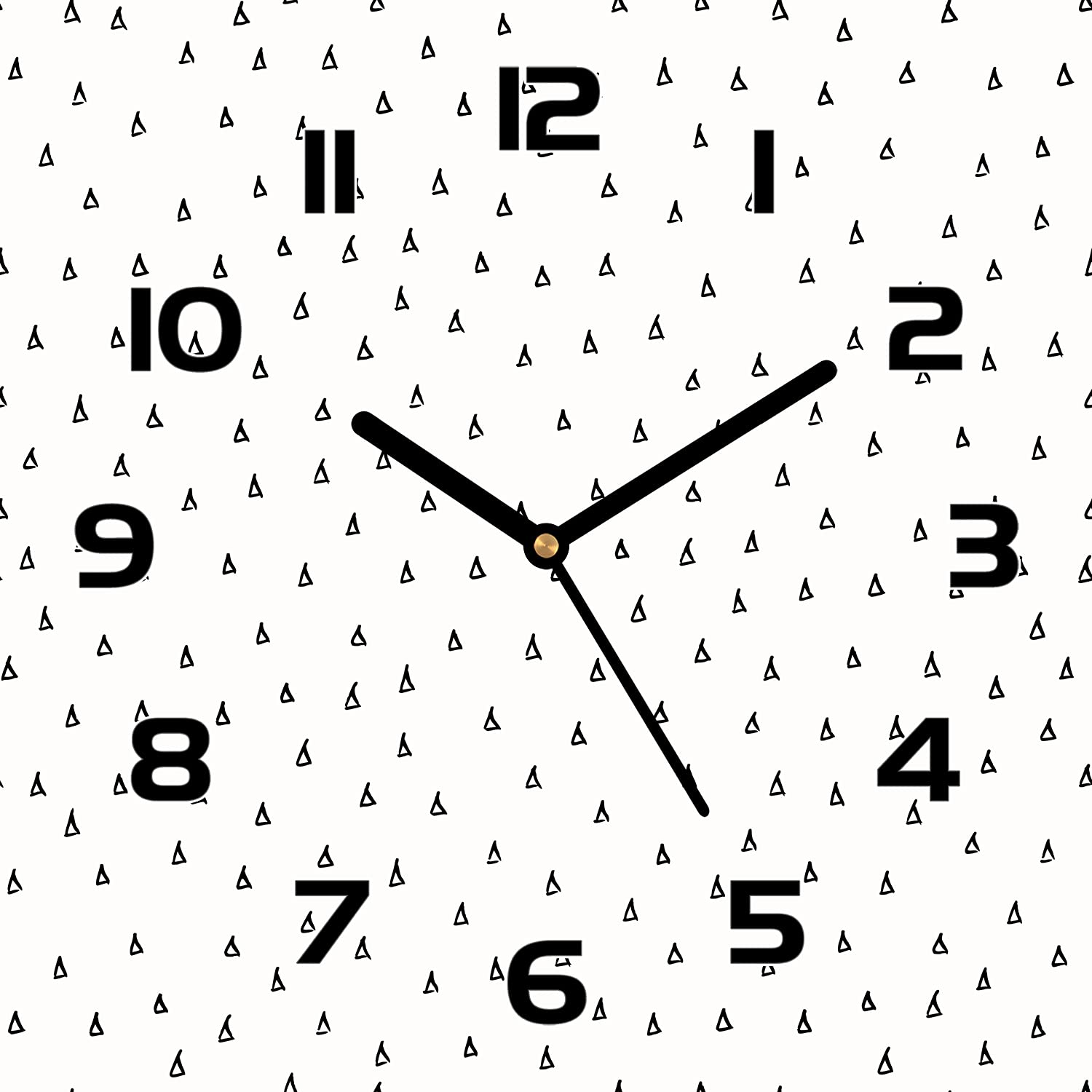 Horloge en verre murale 30x30 cm moderne avec aiguilles noires Griffonner