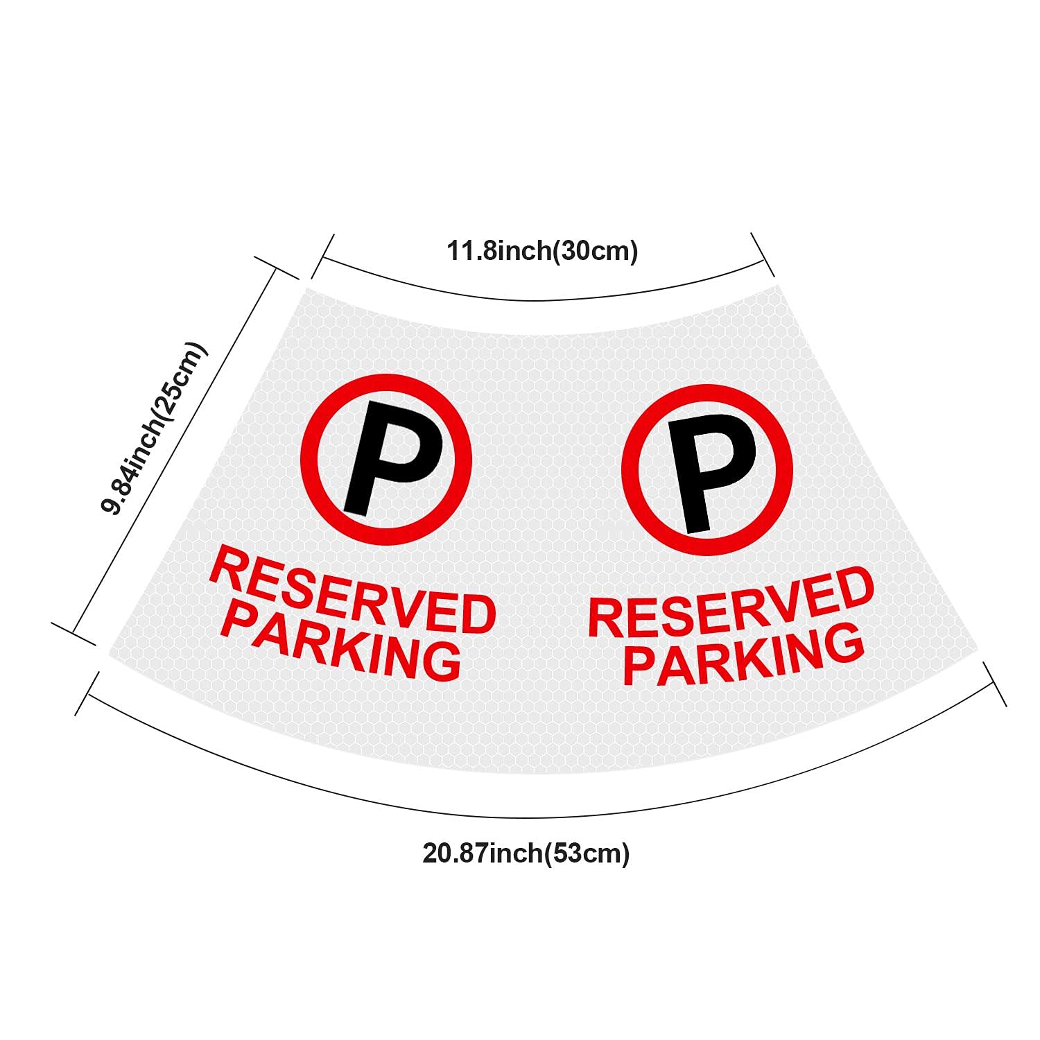 BATTIFE 4 Pack Reserved Parking Bright Reflective Collars Sleeve, Cone Message Stickers for Traffic Safety Cones, 360° High Visible Signs for Driveway Road Outdoor Use