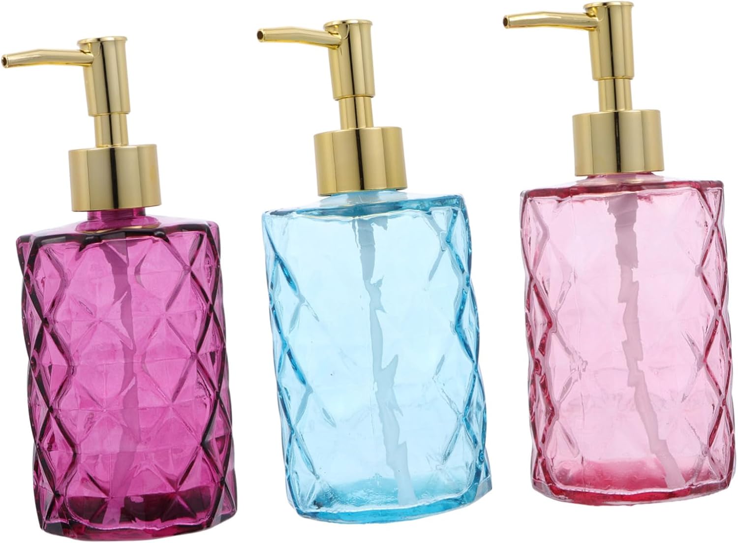 Cabilock 3pcs Lotion Dispenser Press Pump Bottle Holder for Shampoo Body Wash Lotion Convenient Storage for Home Travel Business Trips Peacock