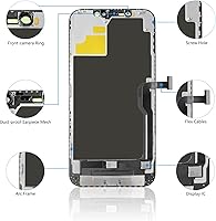 Vista 2 de Pantalla de repuesto para iPhone 12 Pro Max de 6.7 pulgadas, pantalla táctil LCD digitalizadora Diykitpl 3D para A2342, A2411, A2412, A2410 con kit
