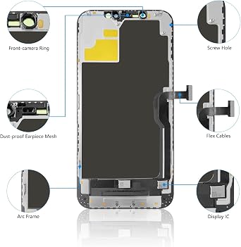 for iPhone 12 Pro Max Screen Replacement 6.7 Inch, Diykitpl 3D Touch LCD Digitizer Screen for A2342, A2411, A2412, A2410 with Repair Tools Kit+Screen Protector+Waterproof Frame
